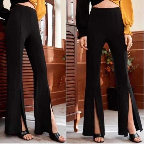 Slit hem flared bootcut dress pants - Picture 3 of 12
